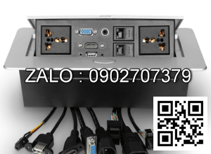 Bo o cam cong truyen thong da nang am ban, cong ket noi bao gom: 2 o cam dien, 1 cong HDMI, 1 cong VGA, 1 am thanh 3.5, 1 USB, 1 jac k RJ11, Mau xam trang, Vat lieu: Hop kim nhom sat, son tinh dien, KT nap: 265*120*70