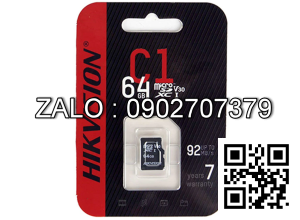 Thẻ Nhớ MicroSD Hikvision C1 64GB - 92Mb/S Box Class10 Chính Hãng