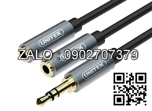 Jack Chia 1 Đầu 3.5 --> 2 Đầu Bông Sen - Unitek 0.2m YC 956ABK