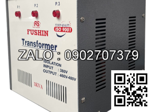 Biến áp tự ngẫu 3 pha 380V/460V-480V 3KVA-Dây đồng - Nhản hiệu : Fushin