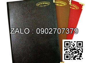 Sổ Classic Hải tiến KC6- 240 Khuy bấm -Bìa giả da Đen