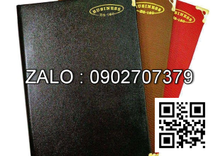 Sổ Classic Hải tiến KC8- 160 Khuy bấm -Bìa giả da xanh