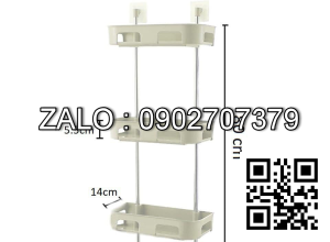 Kệ để đồ dán tường nhựa 3 tầng đặt trên bồn cầu (Kiện 45 cái)