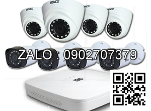 Trọn bộ Camera Benco 5 mắt HD 1.0M BEN-XVR1108C