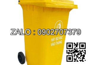 Thùng Rác Nhựa 360 Lít Vàng Có 2 Bánh Xe Lớn Nhất