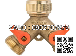 Van thau 3 ngã ren trong ở giữa 2 ren ngoài 2 khóa DN50