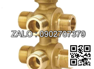 Van bi Inox ren trong và ren ngoài 6 ngã DN10