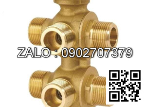 Van bi Inox ren trong và ren ngoài 6 ngã DN35