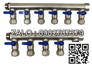 Van bi nhựa PVC lắp ren 6 ngã DN15