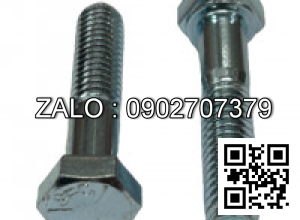 Bulong Inox 304 M8x50mm, ren suốt, gồm: đai ốc, long đền vênh