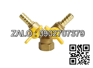 Van thau 3 ngã ren trong ở giữa - 2 đầu nối ống hơi DN40