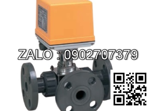 Van bi điện điều khiển nhựa mặt bích 3 ngã DN100