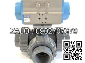 Van bi nhựa điều khí nén rắc co 3 ngã DN65