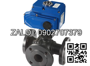 Van bi nhựa điều khiển điện AC24V DC24V mặt bích 3 ngã  DN30