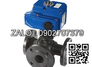 Van bi nhựa điều khiển điện AC24V DC24V mặt bích 3 ngã  DN40