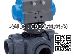 Van bi nhựa điều điện rắc co 2 ngã 3 ngã DN80