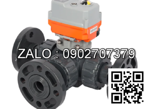 Van bi nhựa điều khiển điện mặt bích 3 ngã DN65