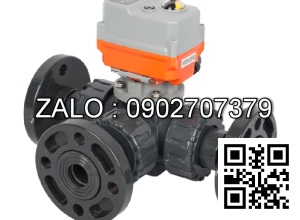 Van bi nhựa điều khiển điện mặt bích 3 ngã DN150