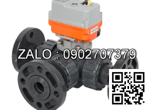 Van bi nhựa điều khiển điện mặt bích 3 ngã DN350