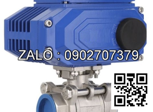 Van bi inox điều khiển khí nén rắc co 2 ngã DN8