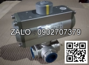 Van bi thép mạ kẽm điều khiển khí nén 3 ngã DN30