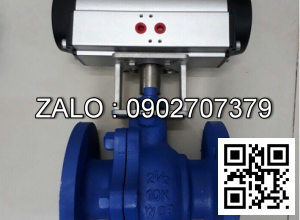 Van bi thép mạ kẽm điều khiển khí nén mặt bích 3 ngã DN30