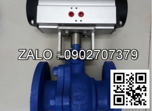 Van bi thép mạ kẽm điều khiển khí nén mặt bích 3 ngã DN150