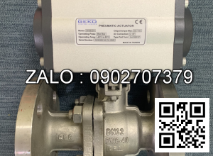 Van bi thép mạ kẽm điều khiển khí nén mặt bích 2 ngã DN100