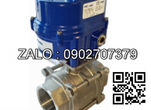 Van bi thép mạ kẽm điều khiển điện mặt bích 3 ngã DN8