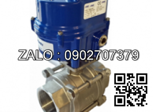 Van bi thép mạ kẽm điều khiển điện mặt bích 3 ngã DN65