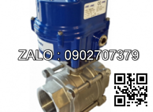 Van bi thép mạ kẽm điều khiển điện mặt bích 3 ngã DN300