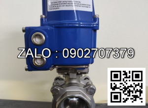 Van bi thép mạ kẽm điều khiển điện mặt bích 2 ngã DN8