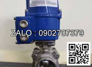 Van bi thép mạ kẽm điều khiển điện mặt bích 2 ngã DN40