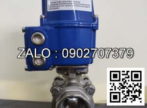 Van bi thép mạ kẽm điều khiển điện mặt bích 2 ngã DN80