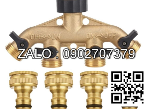 Van thau 5 ngã ren trong ở giữa - 4 khóa nhựa - 4 đầu nối ống hơi DN40