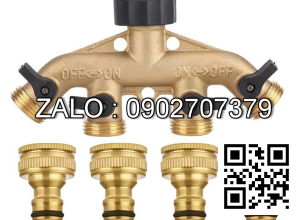 Van thau 5 ngã ren trong ở giữa - 4 khóa nhựa - 4 đầu nối ống hơi DN33