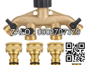 Van thau 5 ngã ren trong ở giữa - 4 khóa nhựa - 4 đầu nối ống hơi DN30