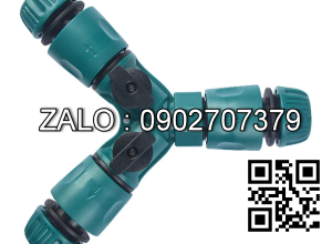 Van nhựa 3 ngã - 2 khóa - 3 đầu nối ống D34