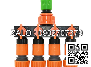 Van nhựa 5 ngã ren trong ở giữa - 4 khóa - 4 đầu nối ống nhanh D34