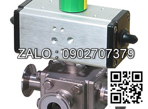 Van Inox 4 ngã mặt bích - điều khiển khí nén Ø 42