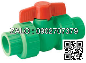 Van bi nhựa PPR rắc co 2 đầu sử dụng ống phi 40