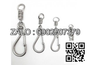 Móc Khóa Cổ Chó - Móc Xích Inox Kèm Chống Xoắn