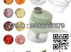 Máy Xay Cắt Lát Tỏi Ớt Rau Củ Thực Phẩm Đa Năng Mini Cầm Tay Thái Lát