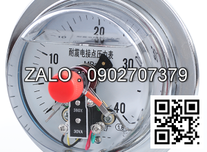 Đồng hồ đo áp suất 3 kim chân sau có tiếp điện 0-40MPA