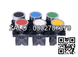 Nút nhấn vàng có đèn CR304-A0, phi 30 - 220VAC, 1NO - 1NC