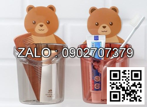 Cốc đựng bàn chải đánh răng hình gấu (Kiện 720 cái)