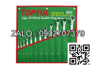 Bộ cờ lê 2 đầu vòng túi đựng màu xanh TOPTUL 12 chi tiết 6-32mm Mạ crôm
GAAA1204