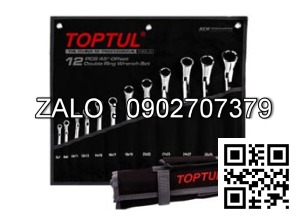 Bộ cờ lê 2 đầu vòng túi đựng màu đen
 TOPTUL 12 chi tiết 6-32mm Mạ crôm GPAI1202