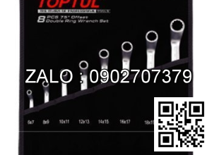 Bộ cờ lê 2 đầu vòng hộp đựng màu TOPTUL
 8 chi tiết 6-22mm Mạ Crôm bóng GAAE0814