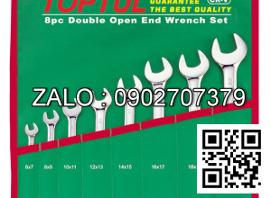 Bộ cờ lê 2 đầu miệng túi đựng màu xanh
TOPTUL 8 chi tiết 6-22mm Mạ crôm GAAA0812